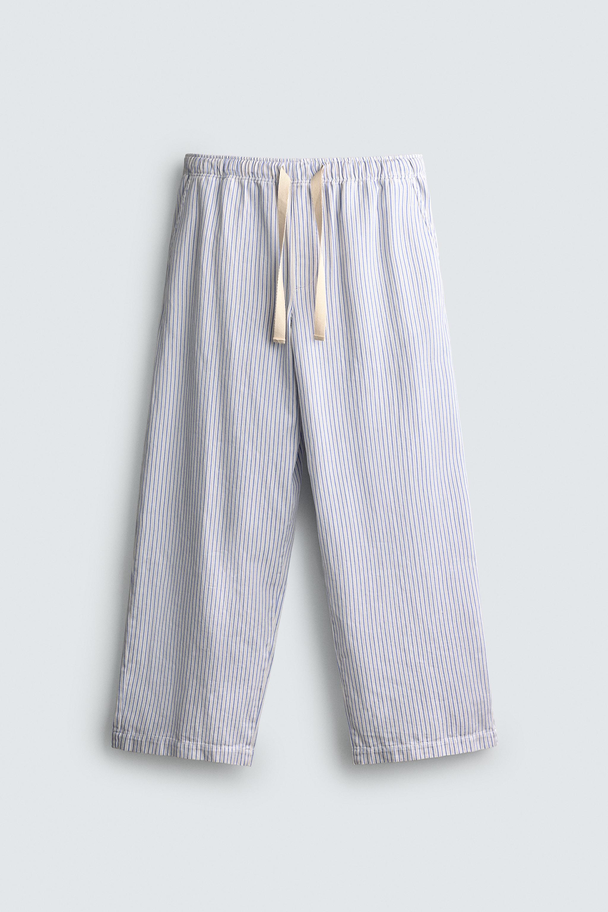 STRIPED WIDE FIT PANTS